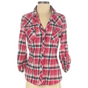 **Clear Out** Bongo red flannel plaid button down